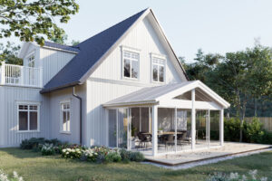 veggmontert hagestue sommer + med saltak